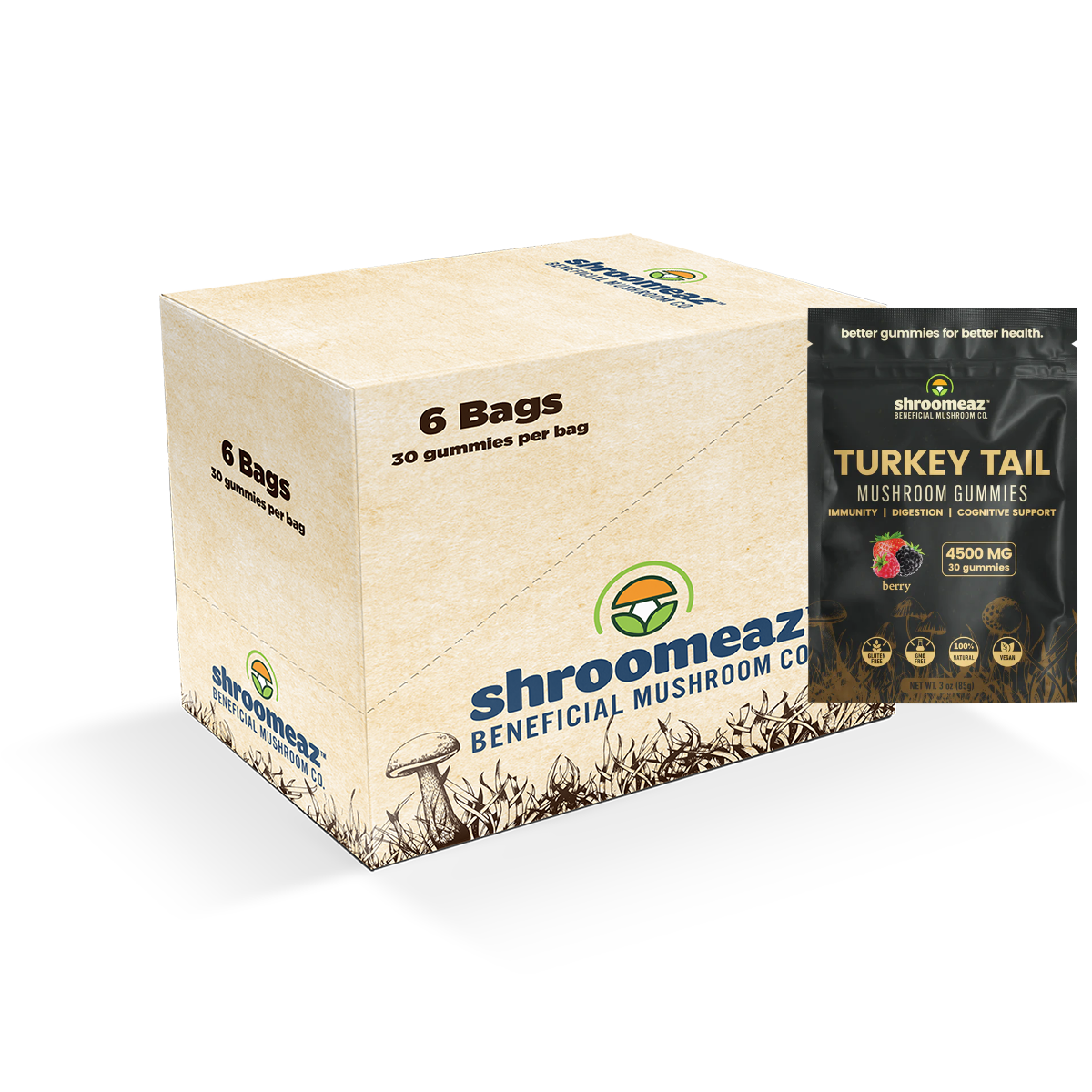 Shroomeaz Mix & Match Gummies Case (2 Boxes of 6 Bags: 12 Bags)