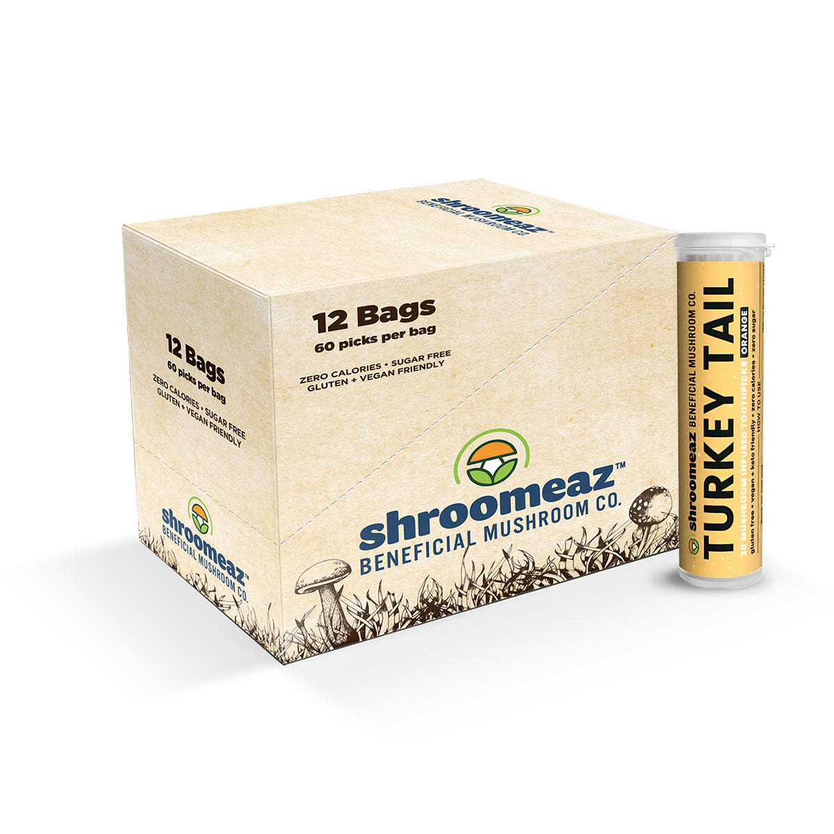 Shroomeaz Toothpicks 60ct Case (12 Bags)