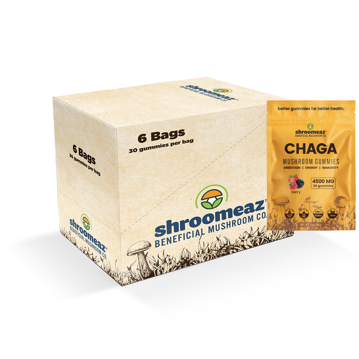 Shroomeaz Gummies Case (2 Boxes of 6 Bags: 12 Bags)
