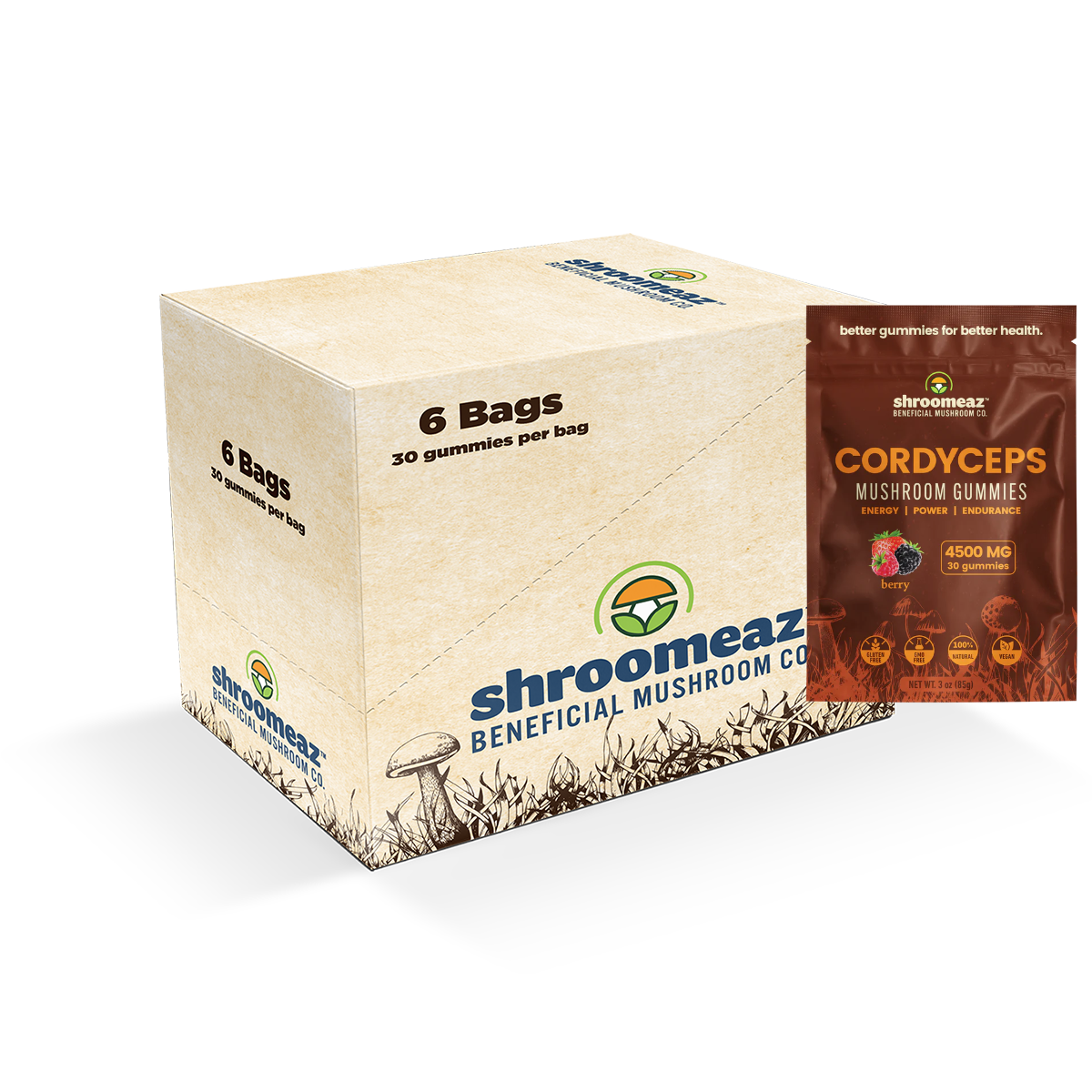 Shroomeaz Gummies Case (2 Boxes of 6 Bags: 12 Bags)