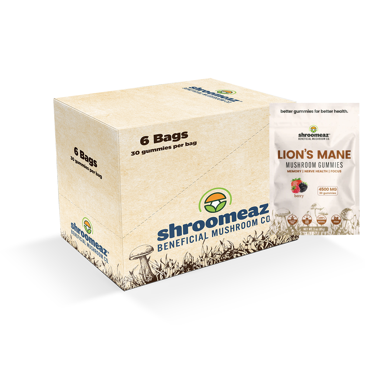 Shroomeaz Gummies Case (2 Boxes of 6 Bags: 12 Bags)